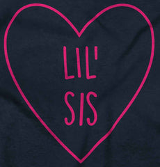 Lil' Sis Heart Infant Toddler T Shirt-Direct To Garment Print-Brisco Baby