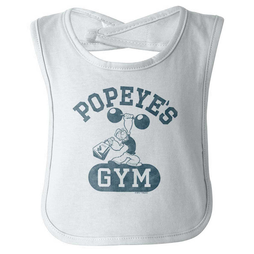Popeye's Gym Infant Baby Bib-Direct To Garment Print-Brisco Baby