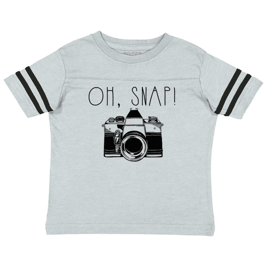Oh Snap Camera Toddler Football Jersey Tee-Direct To Garment Print-Brisco Baby