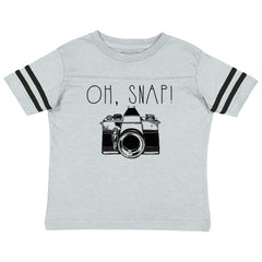 Oh Snap Camera Toddler Football Jersey Tee-Direct To Garment Print-Brisco Baby