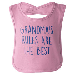 Grandma's Rules Are The Best Infant Baby Bib-Direct To Garment Print-Brisco Baby