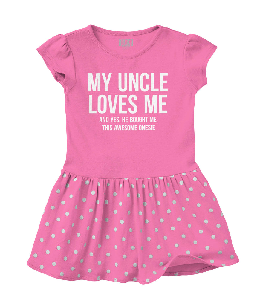 Uncle Loves Me Bough Baby Polka Dot Skirt Dress-Direct To Garment Print-Brisco Baby