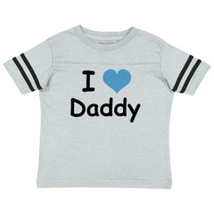 I Heart Daddy Toddler Football Jersey Tee-Direct To Garment Print-Brisco Baby