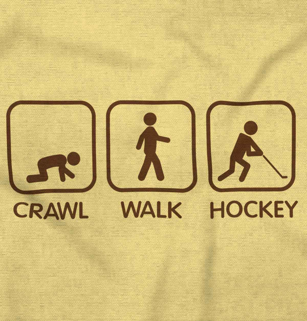 Crawl Walk Hockey Infant Toddler T Shirt-Direct To Garment Print-Brisco Baby