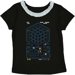 Rubik's Screen Toddler Ruffled Trim T-Shirt-Direct To Garment Print-Brisco Baby