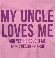 Uncle Loves Me Bought Shirt Romper Bodysuit-Direct To Garment Print-Brisco Baby