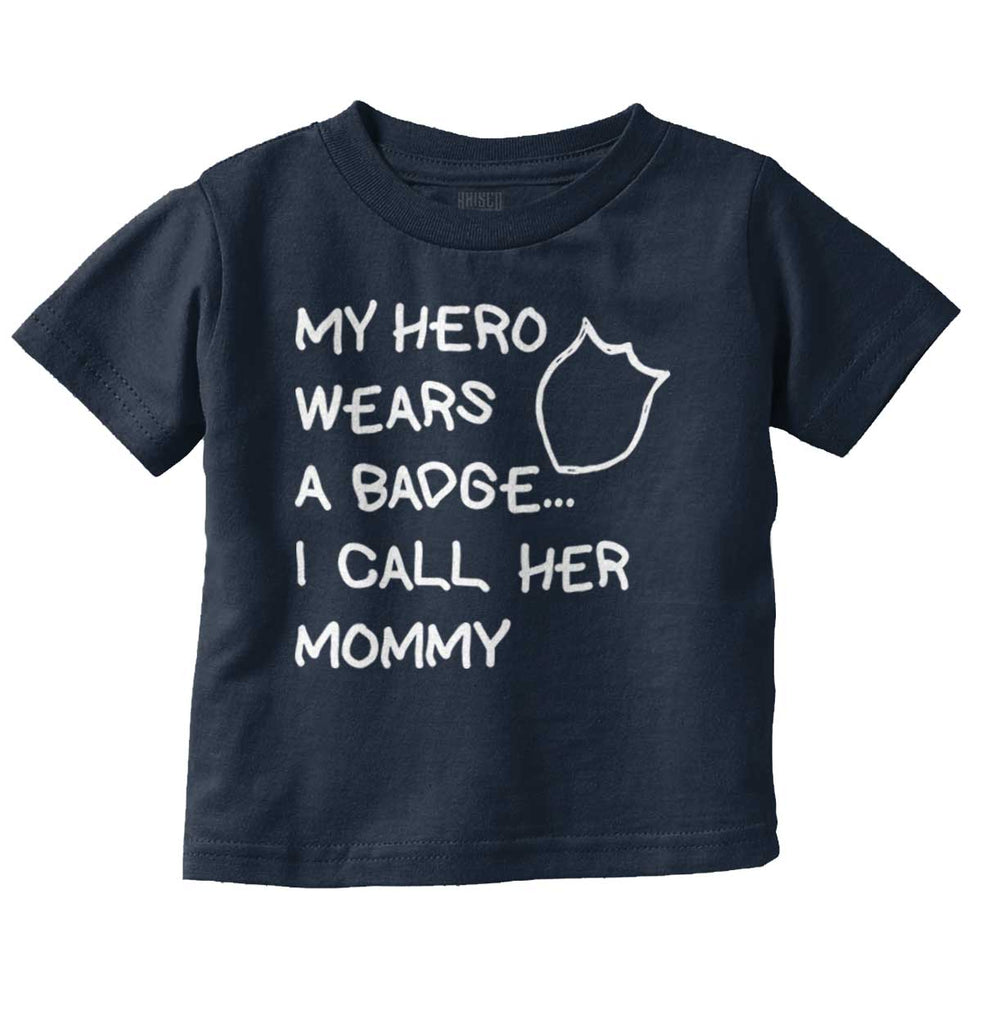 Hero Wears Badge Infant Toddler T Shirt-Direct To Garment Print-Brisco Baby