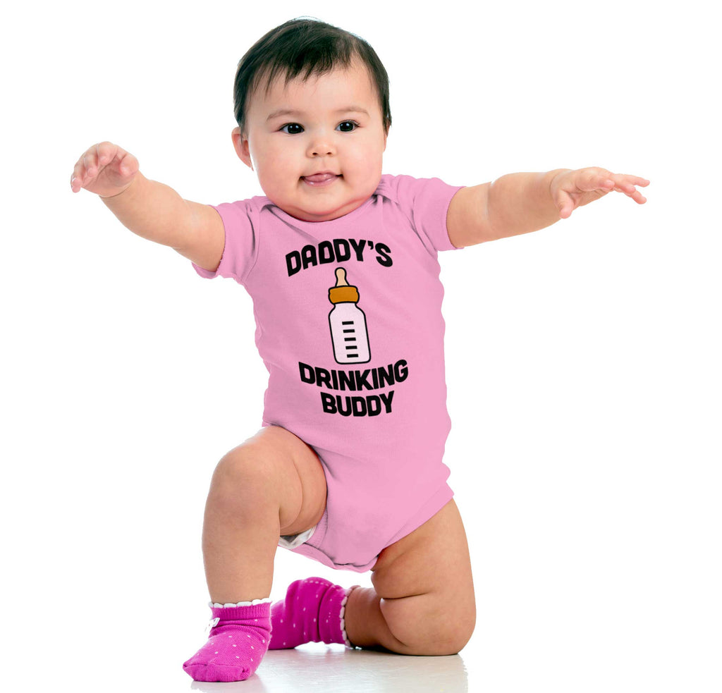 Dad Drinking Buddy Romper Bodysuit-Direct To Garment Print-Brisco Baby