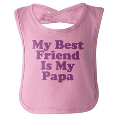 Best Friend Is Papa Infant Baby Bib-Direct To Garment Print-Brisco Baby