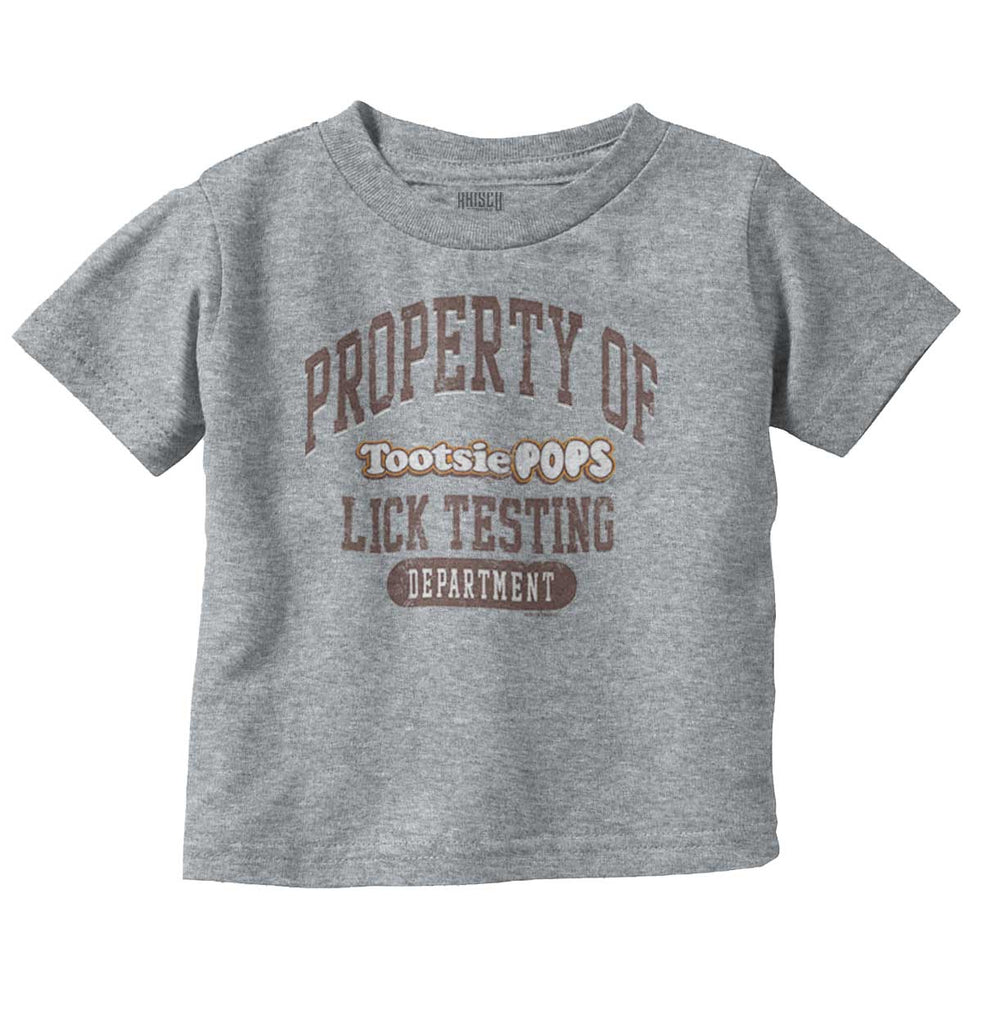 Property Of Lick Testing Infant Toddler T Shirt-Direct To Garment Print-Brisco Baby