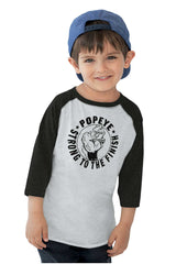 Popeye To The Finish Toddler Baseball-Direct To Garment Print-Brisco Baby
