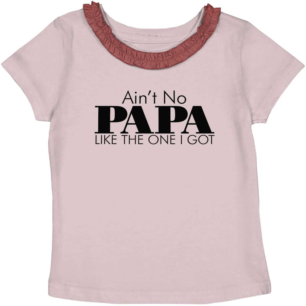 No Papa Like Me Toddler Ruffled Trim T-Shirt-Direct To Garment Print-Brisco Baby