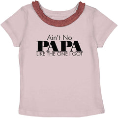 No Papa Like Me Toddler Ruffled Trim T-Shirt-Direct To Garment Print-Brisco Baby
