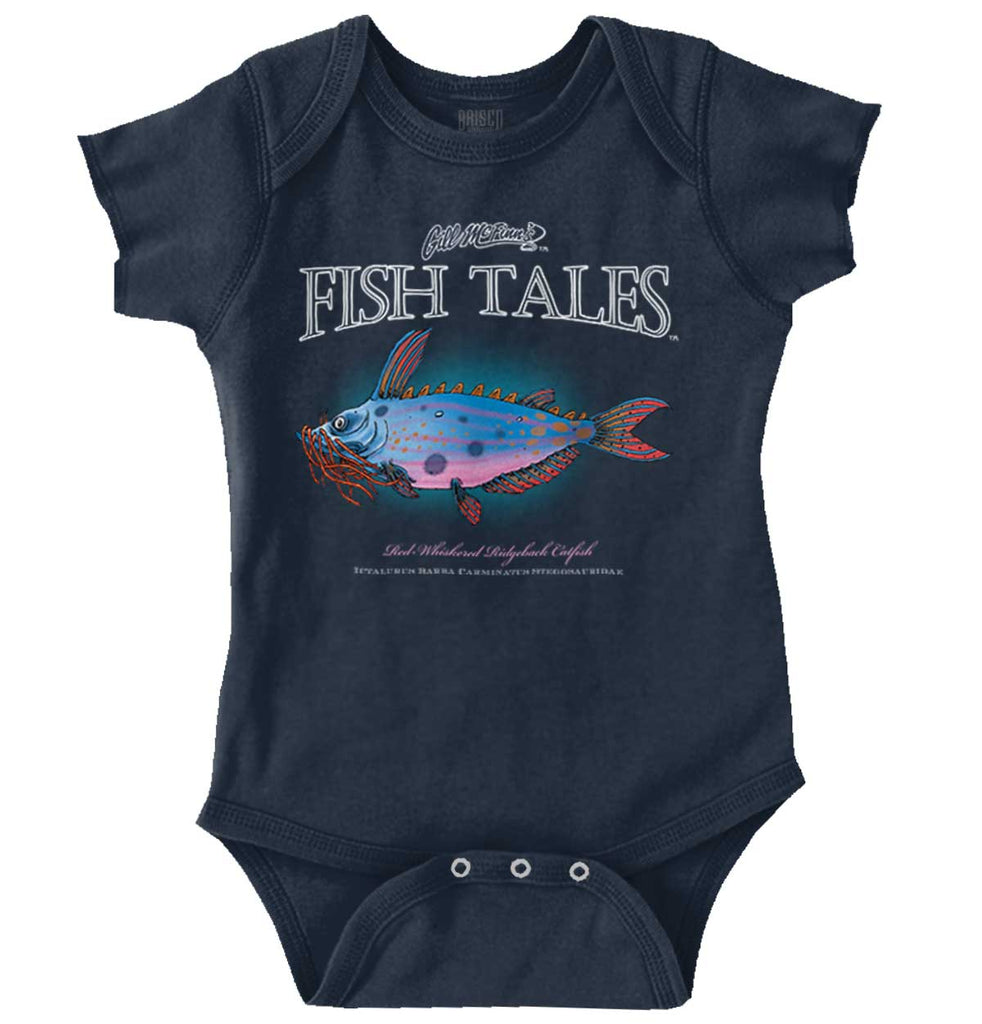 Red-Whiskered Catfish Romper Bodysuit-Direct To Garment Print-Brisco Baby