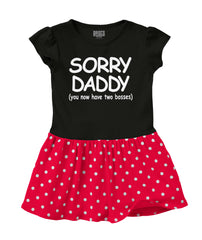 Sorry Daddy Baby Polka Dot Skirt Dress-Direct To Garment Print-Brisco Baby