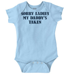 Daddy's Taken Romper Bodysuit-Direct To Garment Print-Brisco Baby