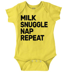 Milk Snuggle Nap Romper Bodysuit-Direct To Garment Print-Brisco Baby