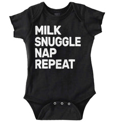 Milk Snuggle Nap Romper Bodysuit-Direct To Garment Print-Brisco Baby