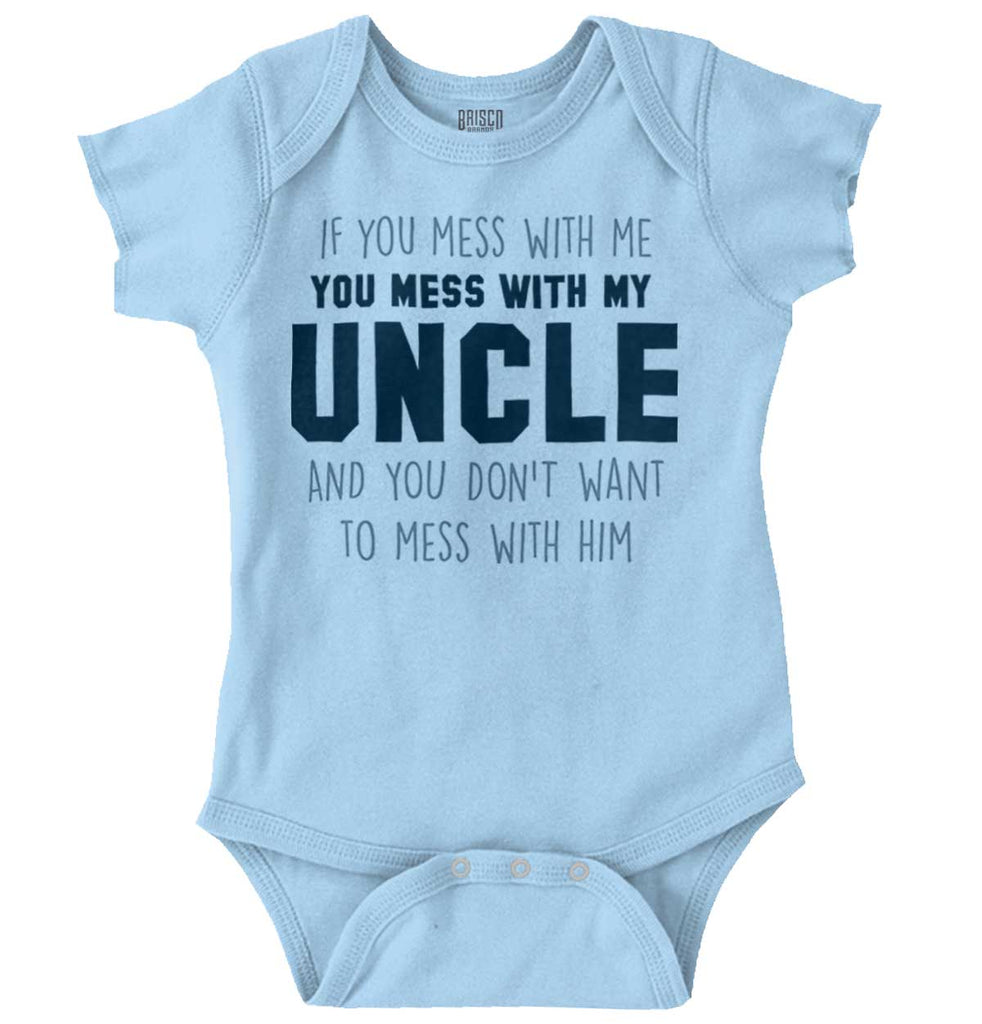 Mess With My Uncle Romper Bodysuit-Direct To Garment Print-Brisco Baby