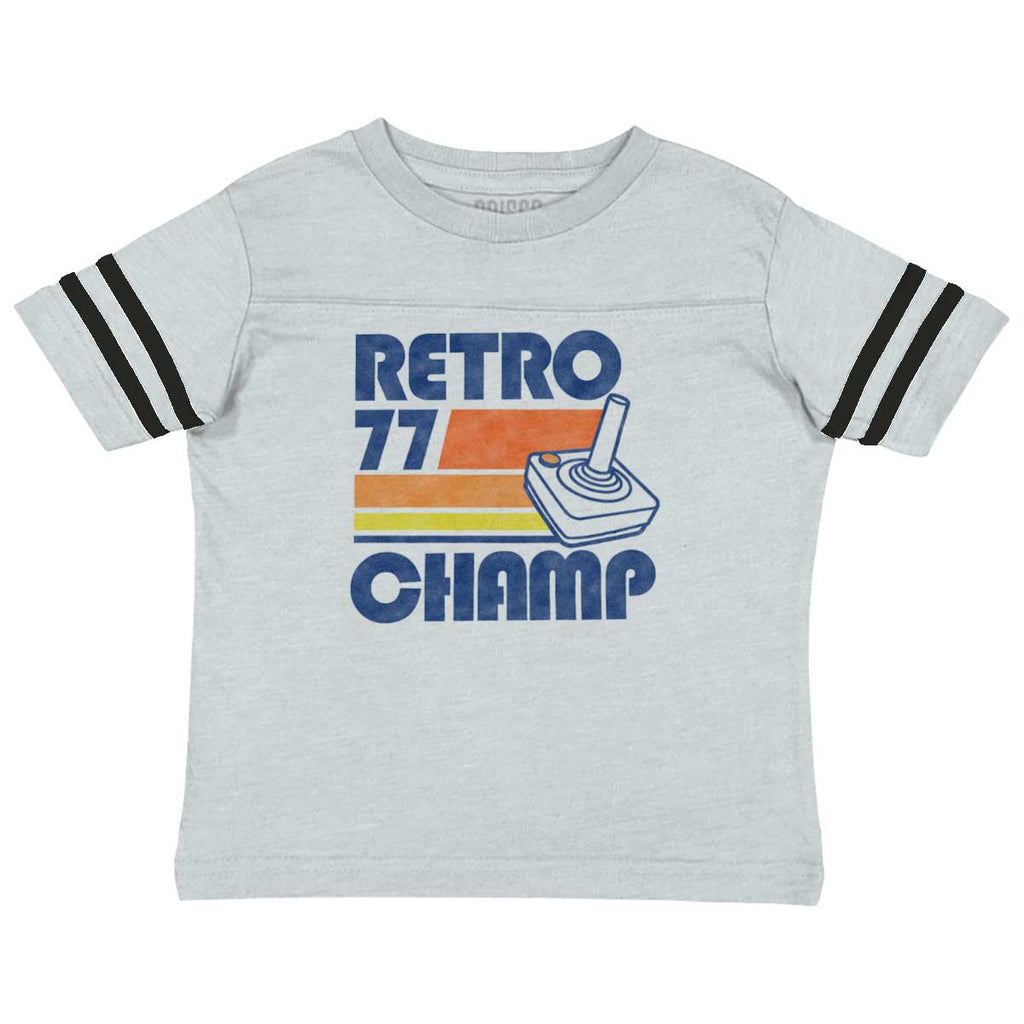 Retro 77 Champ Gamer Dragons Toddler Football Jersey Tee-Direct To Garment Print-Brisco Baby