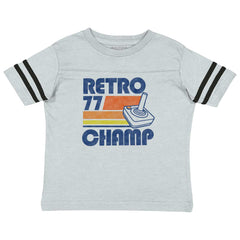 Retro 77 Champ Gamer Dragons Toddler Football Jersey Tee-Direct To Garment Print-Brisco Baby