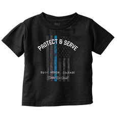Protect And Serve Infant Toddler T Shirt-Direct To Garment Print-Brisco Baby