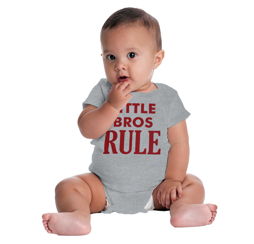 Little Bros Rule Romper Bodysuit-Direct To Garment Print-Brisco Baby