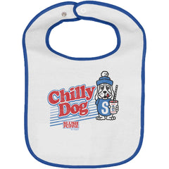 Chilly Dog Trimmed White Snap Bib-Direct To Garment Print-Brisco Baby