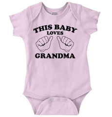 Baby Loves Grandma Romper Bodysuit-Direct To Garment Print-Brisco Baby