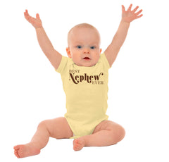 Best Nephew Ever Romper Bodysuit-Direct To Garment Print-Brisco Baby