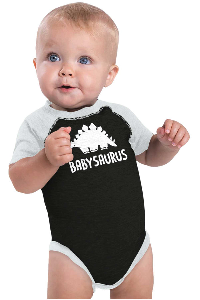 Babysaurus Raglan Romper Bodysuit-Direct To Garment Print-Brisco Baby
