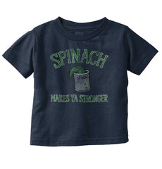Spinach Strong Infant Toddler T Shirt-Direct To Garment Print-Brisco Baby