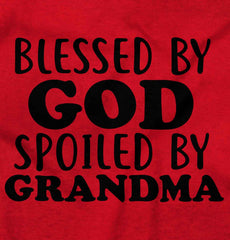 Blessed By God Spoiled By Grandma Romper Bodysuit-Direct To Garment Print-Brisco Baby
