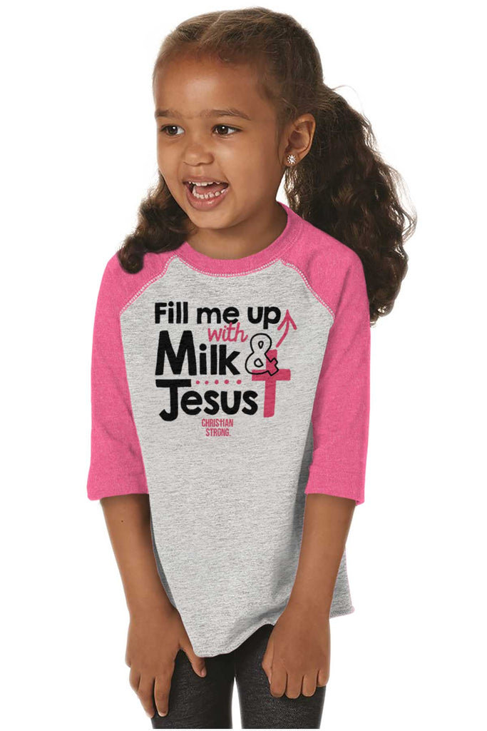 Milk And Jesus Toddler Baseball-Direct To Garment Print-Brisco Baby