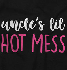 Uncle's Lil Hot Mess Infant Baby Bib-Direct To Garment Print-Brisco Baby