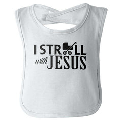 Stroll With Jesus Infant Baby Bib-Direct To Garment Print-Brisco Baby