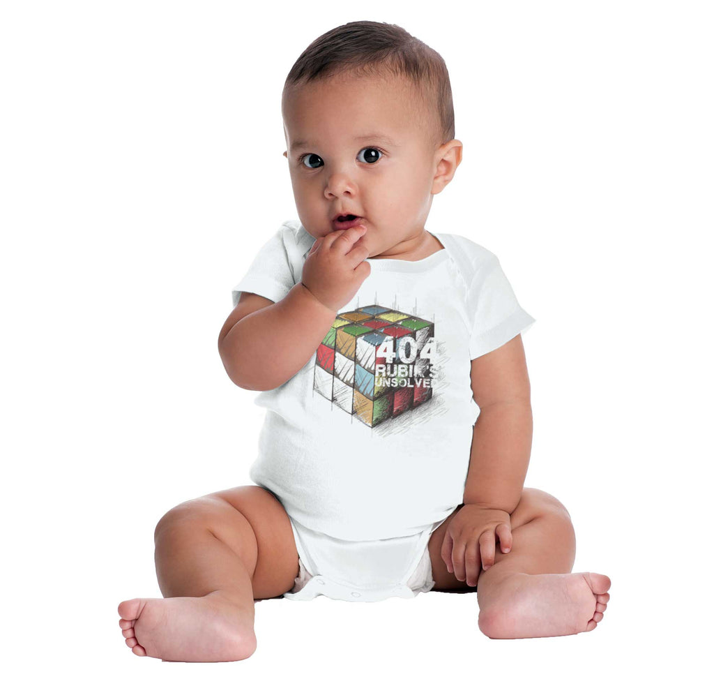 Cube Not Found Romper Bodysuit-Direct To Garment Print-Brisco Baby