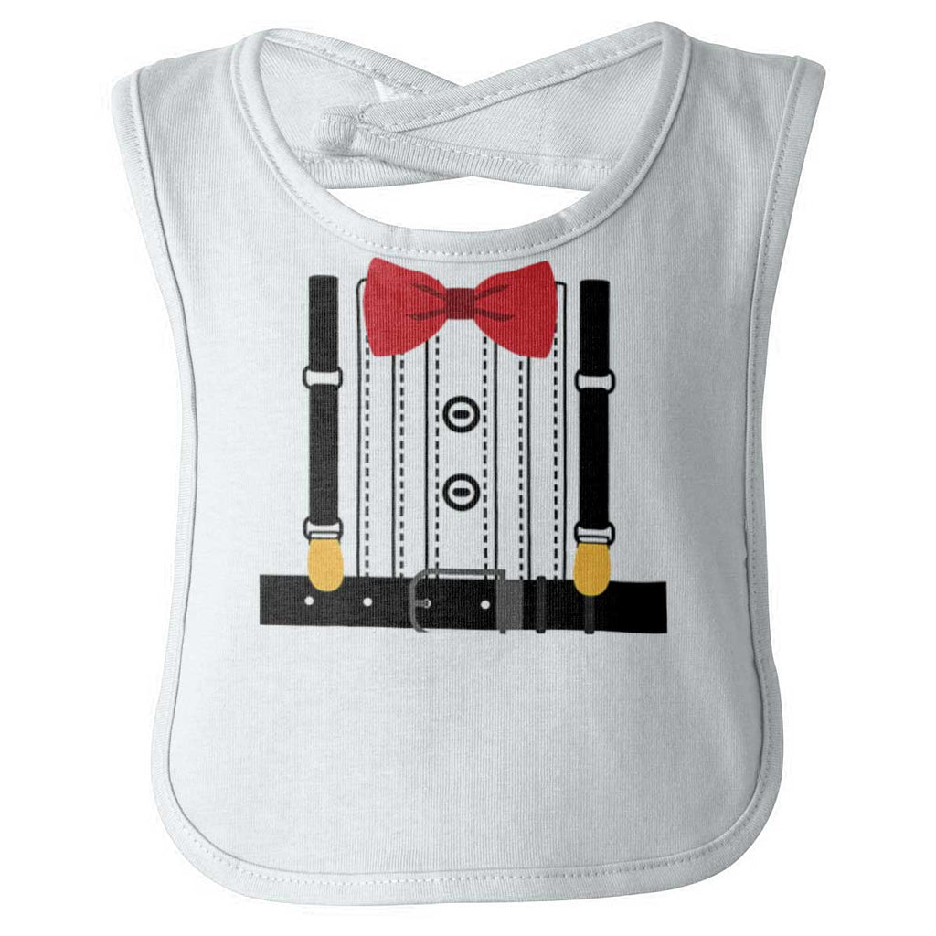 Old Fashioned Tuxedo Infant Baby Bib-Direct To Garment Print-Brisco Baby