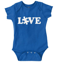 Love Autism Romper Bodysuit-Direct To Garment Print-Brisco Baby