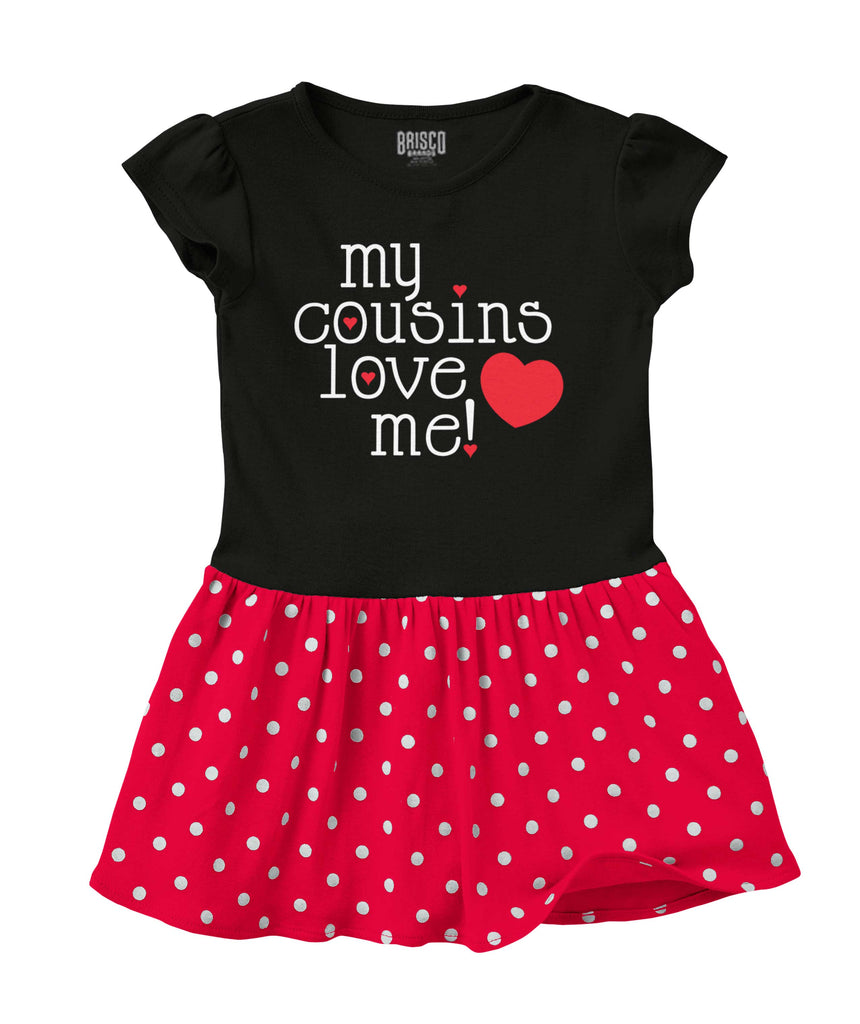 Cousins Love Me Baby Polka Dot Skirt Dress-Direct To Garment Print-Brisco Baby