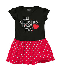 Cousins Love Me Baby Polka Dot Skirt Dress-Direct To Garment Print-Brisco Baby