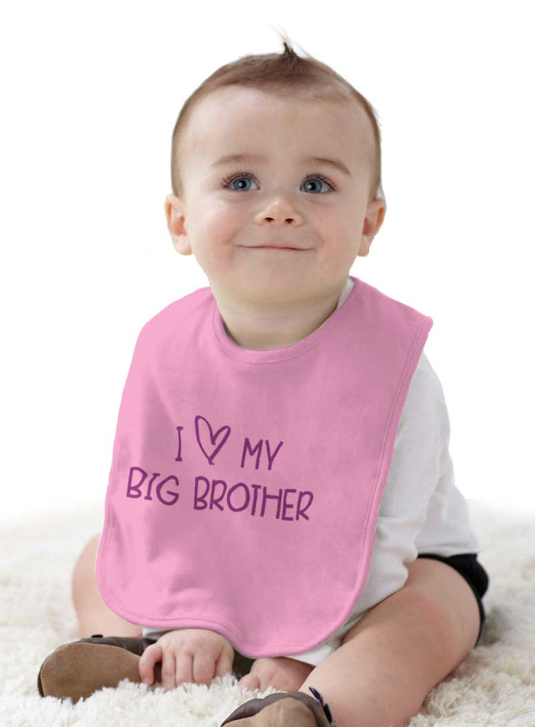 I Love My Big Brother Infant Baby Bib-Direct To Garment Print-Brisco Baby
