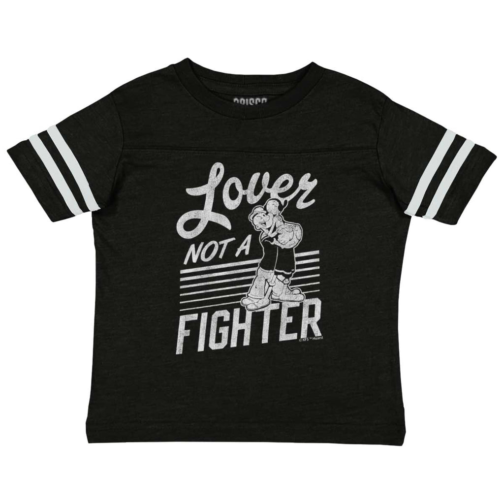 Lover Not A Fighter Toddler Football Jersey Tee-Direct To Garment Print-Brisco Baby