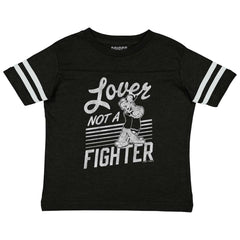 Lover Not A Fighter Toddler Football Jersey Tee-Direct To Garment Print-Brisco Baby