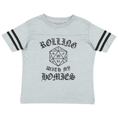 Rolling With My Homies Dungeons Toddler Football Jersey Tee-Direct To Garment Print-Brisco Baby
