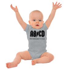 AB CD Romper Bodysuit-Direct To Garment Print-Brisco Baby