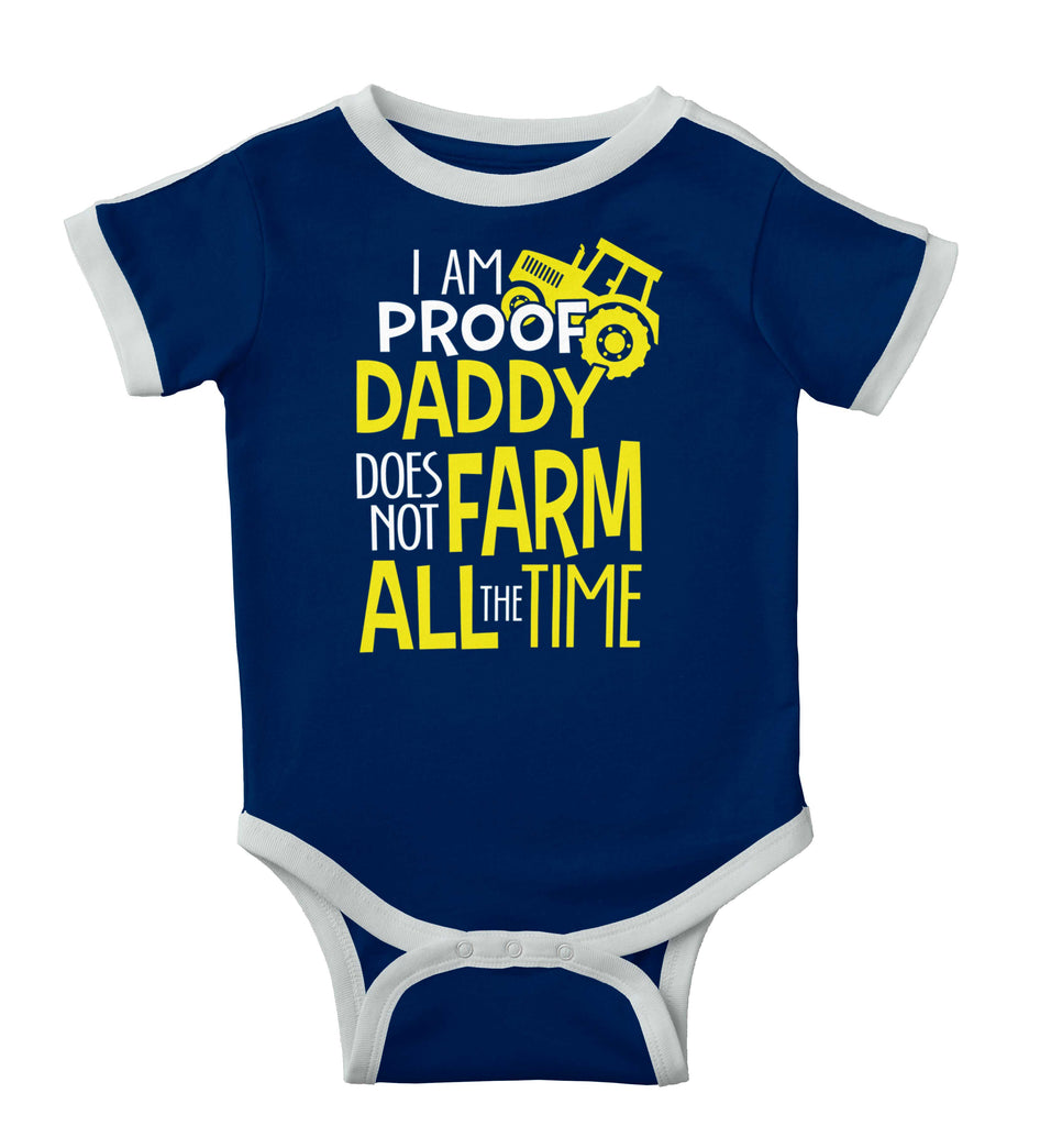 Farm All The Time Ringer Romper Bodysuit-Direct To Garment Print-Brisco Baby