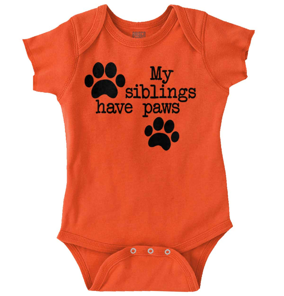Siblings have paws Romper Bodysuit-Direct To Garment Print-Brisco Baby