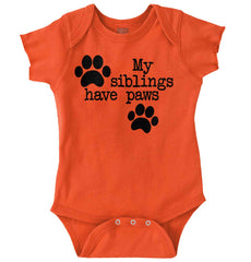 Siblings have paws Romper Bodysuit-Direct To Garment Print-Brisco Baby