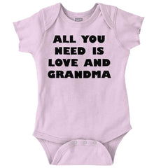 All You Need Is Love And Grandma Romper Bodysuit-Direct To Garment Print-Brisco Baby